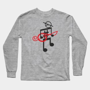 Noteman sheet music man (red treble key) Long Sleeve T-Shirt